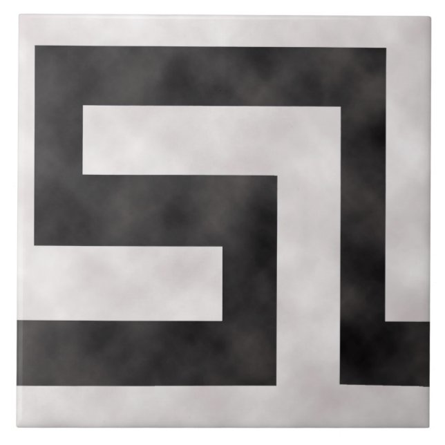 Meander ~ Black and White Tile (Front)