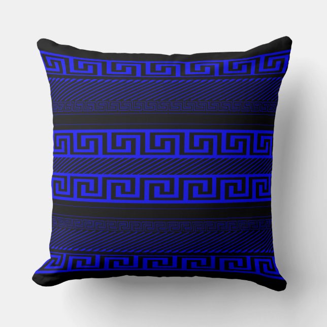 Meander Line Art Throw Pillow (Front)