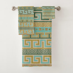 Meander Pattern - Greek Key Ornament #2 Bath Towel Set