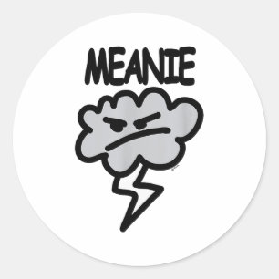 Meanie Cloud Lightning Funny  Classic Round Sticker