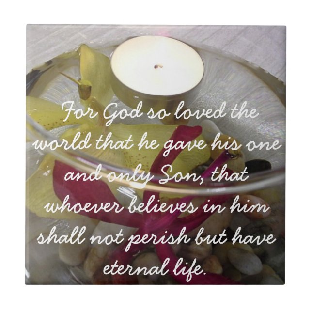 Meaning of Christmas John 3 16 Orchid Gift Tile (Front)
