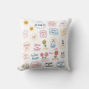 Meaningful Doodles: Art with a Positive Message Throw Pillow