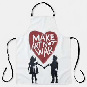 Meaningful Heart "MAKE ART NOT WAR" with Boy and G Apron