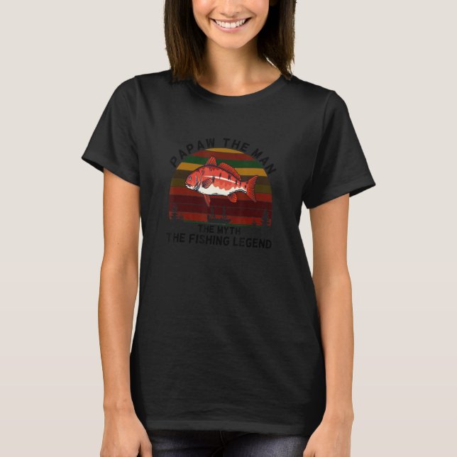 Meaningful PAPAW Man Myth Legend Redfish Fishing T-Shirt (Front)