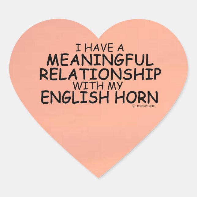 Meaningful Relationship English Horn Heart Sticker (Front)