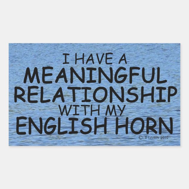 Meaningful Relationship English Horn Rectangular S Sticker (Front)