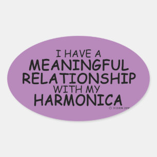 Meaningful Relationship Harmonica Oval Sticker