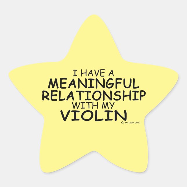 Meaningful Relationship Violin Star Sticker (Front)