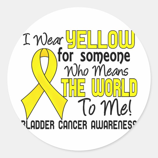Means The World To Me 2 Bladder Cancer Classic Round Sticker (Front)