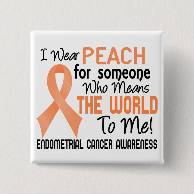 Means The World To Me 2 Endometrial Cancer 2 Inch Square Button (Front)