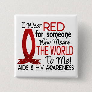 Means The World To Me AIDS 2 Inch Square Button