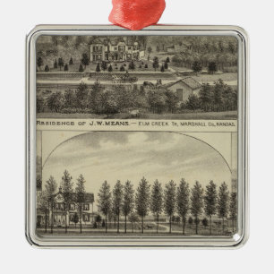Means, Trout and Sabins in Kansas Metal Ornament