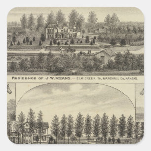 Means, Trout and Sabins in Kansas Square Sticker