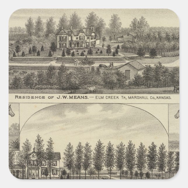 Means, Trout and Sabins in Kansas Square Sticker (Front)