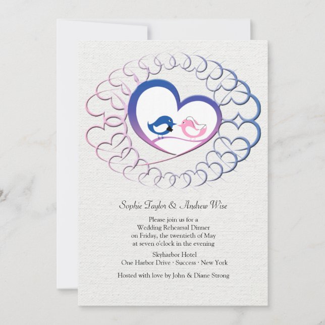 Meant for Each Other Rehearsal Dinner Invitation (Front)