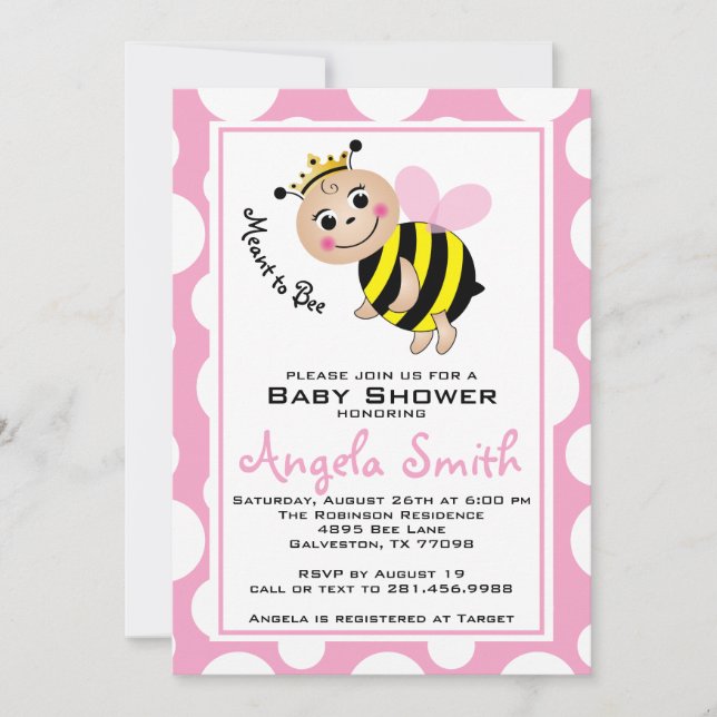 Meant To Bee Baby Shower Invitation (Front)