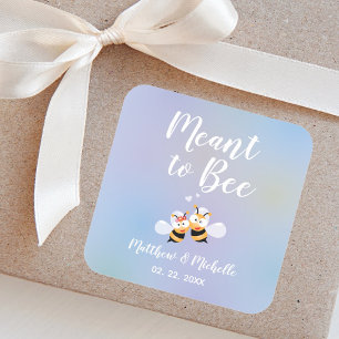 Meant To Bee Beautiful Dreamy Wedding Favour Square Sticker