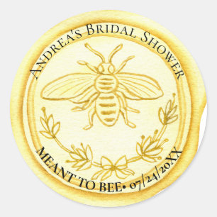 Meant to Bee Bridal Shower Classic Round Sticker
