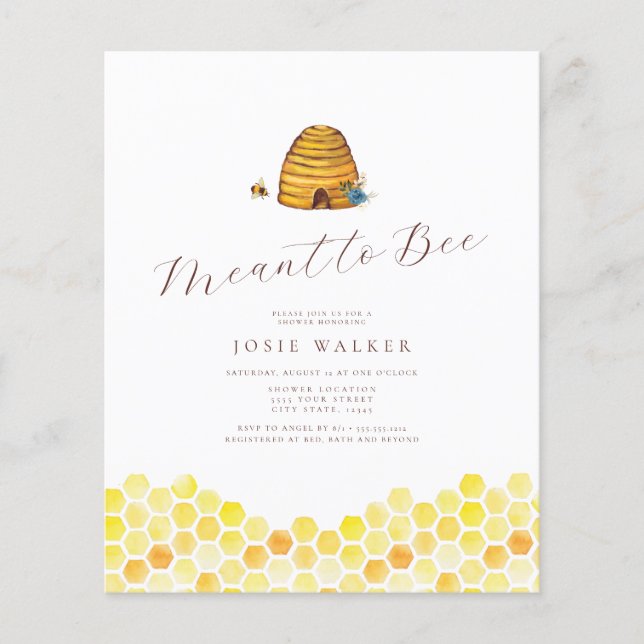 Meant to Bee Bridal Shower Invitation (Front)