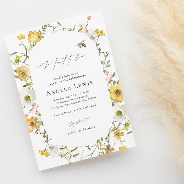 Meant to Bee Bridal Shower Minimalist Elegant Invitation (Creator Uploaded)