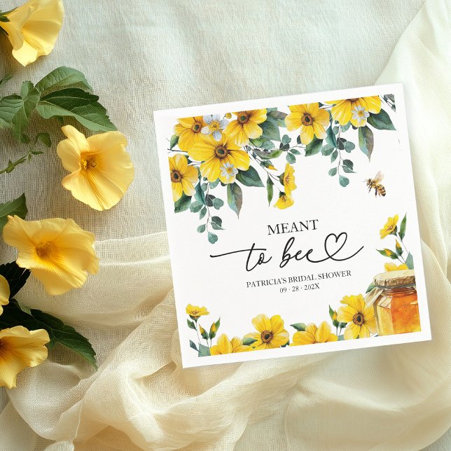 Meant To Bee Bridal Shower Napkin (Creator Uploaded)