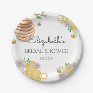 Meant to Bee Bridal Shower Watercolor Beehive Paper Plate