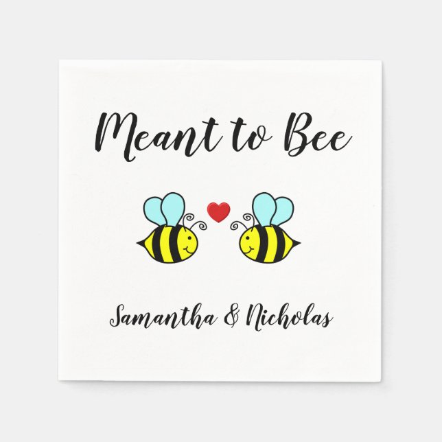 Meant to Bee - Cocktail Napkin (Front)