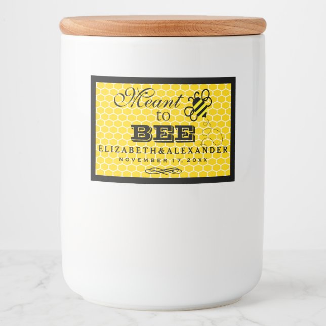 Meant To Bee Custom Wedding Guest Favour Label (Front)