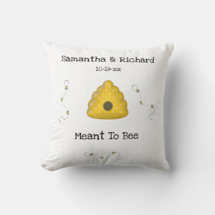 Meant To Bee Customizable Cool Buzzing Bees Throw Pillow