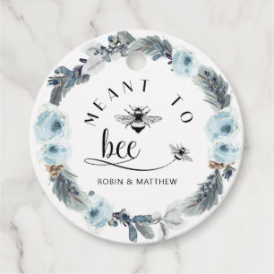 Meant to Bee, Dusty Blue Honey Wedding Favour Favour Tags