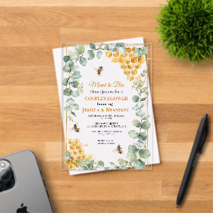 Meant to Bee Eucalyptus Greenery Couples Shower  Acrylic Invitations