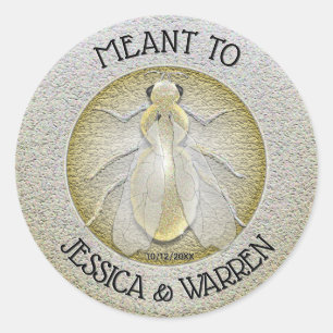 Meant To Bee Gold Coin Wedding Favour Classic Round Sticker