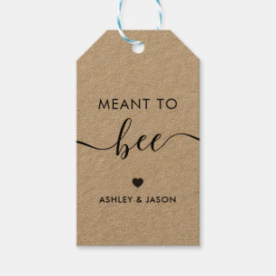 Meant to Bee Honey Gift Tag, Wedding Tag, Kraft Tags
