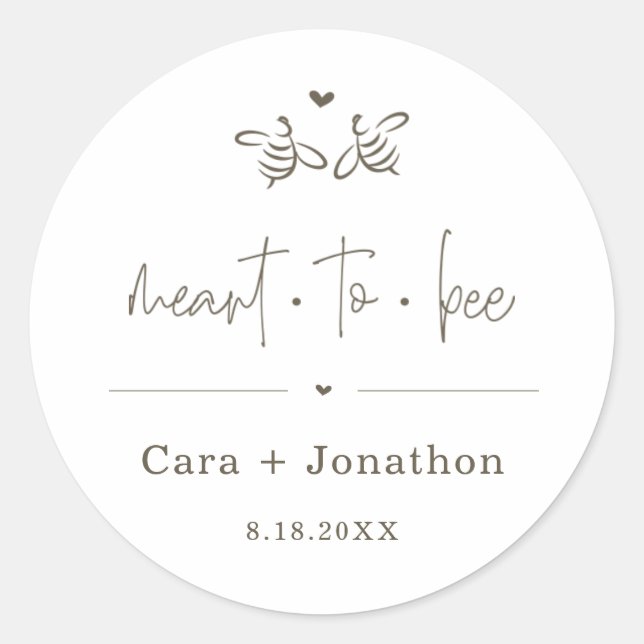 Meant to Bee Honey Jar Favour / Seed Packet Sticke Classic Round Sticker (Front)
