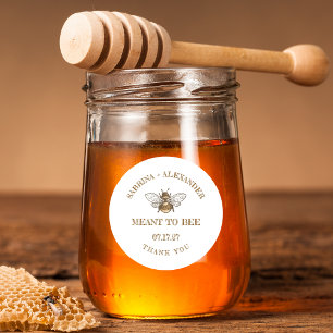 Meant To Bee Honey Jar Wedding Favor Labels
