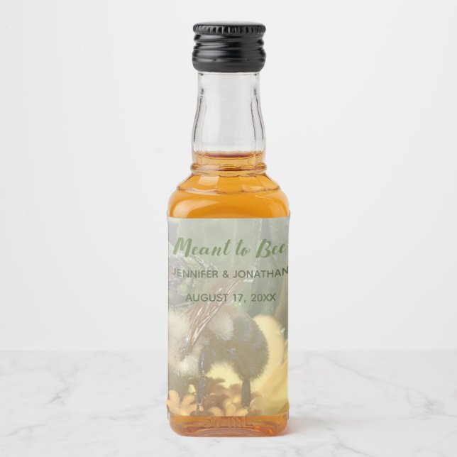 Meant to Bee Honey Party Favour Photo Liquor Bottle Label (Front)