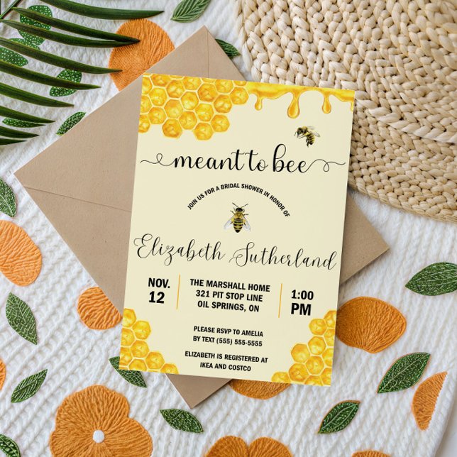 Meant to Bee!  Honeybee, Honey, Bridal Shower Invitation (Creator Uploaded)