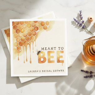 Meant to Bee Honeycomb Watercolor Bridal Shower Napkin