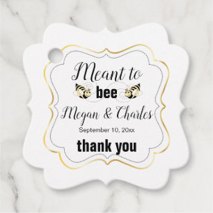 Meant to Bee Quote Photo Wedding Thank You Favour Tags