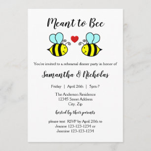 Meant to Bee - Rehearsal Dinner Invitation