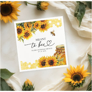 Meant To Bee Sunflower Bridal Shower Napkin