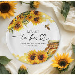 Meant To Bee Sunflower Bridal Shower Paper Plate<br><div class="desc">This rustic chic bridal shower suite showcases a beautiful bouquet of sunflowers and a honey jar. It includes enclosure cards, signs, and personalized party supplies like napkins. If you need help with personalization—such as changes to colour or wording—or if you notice any missing items, don't hesitate to contact us. PLEASE...</div>