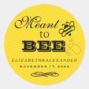 Meant To Bee Wedding Guest Favour Honey Jar Classic Round Sticker