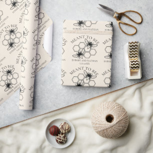 Meant to Bee Wedding Wrapping Paper