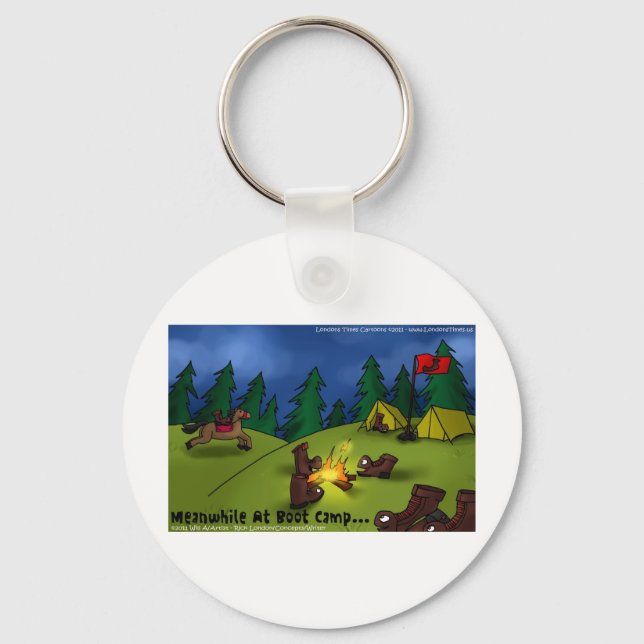 Meanwhile @ Boot Camp Funny Tees Cards Gifts Etc Keychain (Front)