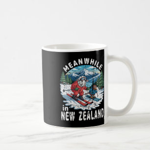 Meanwhile In New Zealand Kiwi Sheep Skiing Winter Coffee Mug