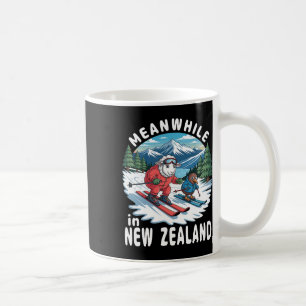 Meanwhile In New Zealand Kiwi Sheep Skiing Winter Coffee Mug