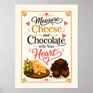 Measure Cheese and Chocolate with Your Heart Poster