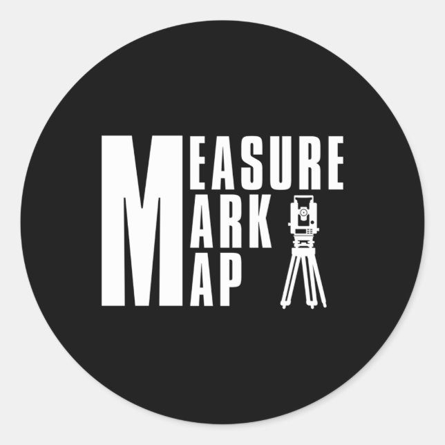 Measure Mark Map Surveying Profession Classic Round Sticker (Front)