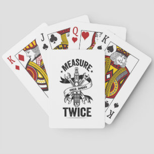 Measure Once Swear Twice Funny Mechanic Vintage  Playing Cards